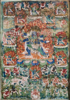 Lot 296 - A THANG-KA DEPICTING MAHAKALA, TIBET, 19TH CENTURY