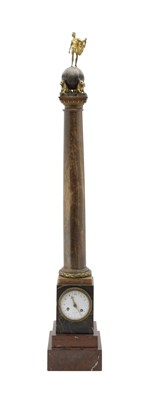 Lot 22 - A MARBLE OBELISK CLOCK