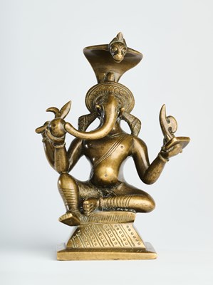 Lot 311 - A BRONZE FIGURE OF GANESHA, INDIA, EARLY 20TH CENTURY