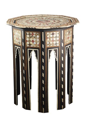 Lot 162 - AN OTTOMAN PARQUETRY SIDE TABLE, CIRCA 1900