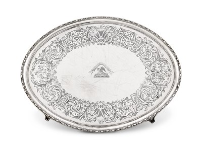 Lot 260 - A GEORGE III SILVER SALVER, ELIZABETH JONES, LONDON, 1785