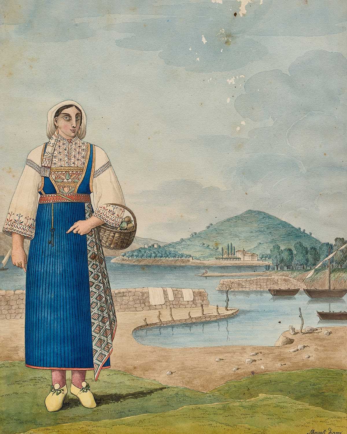 Lot 302 - THREE WATERCOLOURS OF BALKAN COSTUME STUDIES, SOUTH EASTERN EUROPE, 19TH CENTURY