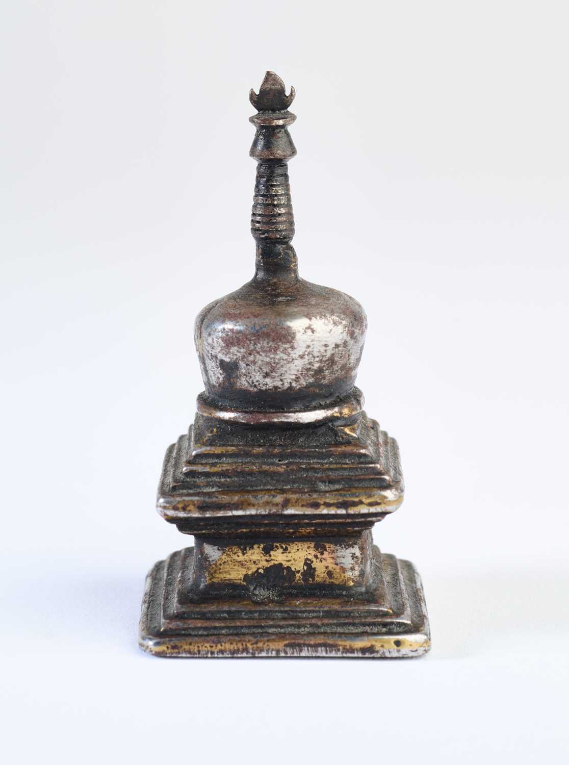 Lot 409 - A MINIATURE STUPA, TIBET, PROBABLY 19TH CENTURY