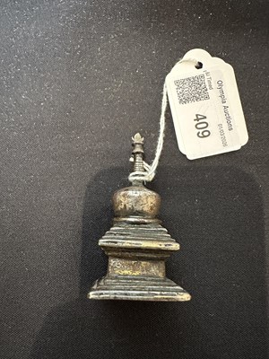 Lot 409 - A MINIATURE STUPA, TIBET, PROBABLY 19TH CENTURY