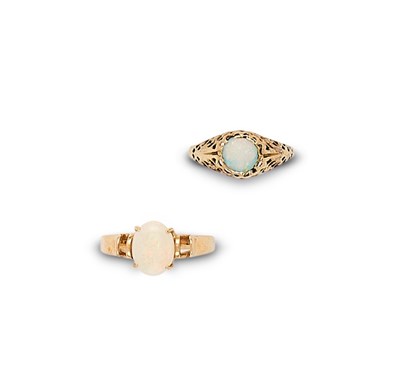 Lot 341 - TWO OPAL RINGS