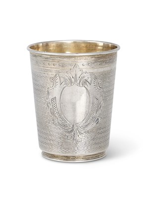Lot 136 - AN OTTOMAN SILVER BEAKER, PROBABLY EGYPT, SULTAN MEHMED V PERIOD (1909-1918)