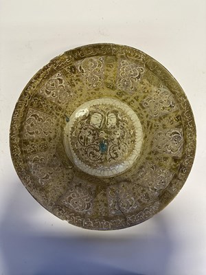 Lot 79 - A LARGE KASHAN LUSTRE BOWL, PERSIA, CIRCA 1200