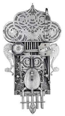 Lot 131 - A RARE LARGE GERMAN DOOR LOCK, 17TH CENTURY