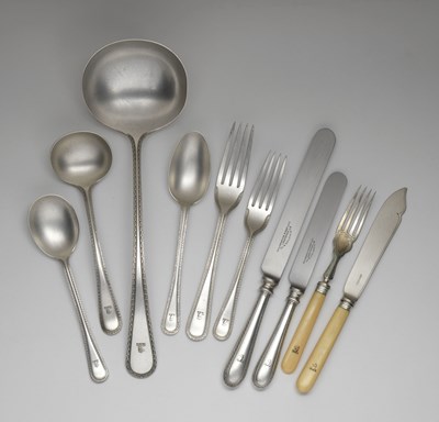 Lot 40 - AN EXTENSIVE SET OF BRIGHT-CUT EDGE PATTERN ELECTROPLATE FLATWARE