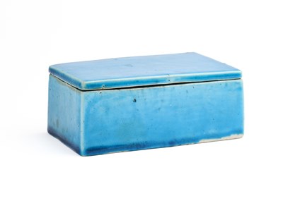 Lot 14 - A RARE CHINESE GLAZED PORCELAIN 'EROTIC' BOX AND COVER, KANGXI PERIOD (1662-1722)