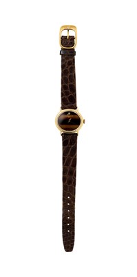 Lot 332 - BAUME & MERCIER, REF.38300: LADY'S GOLD COCKTAIL WATCH, SWISS, CIRCA 1985
