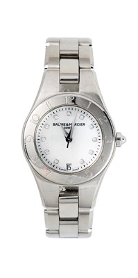 Lot 331 - BAUME & MERCIER, LINEA, REF.65690: LADY'S STEEL BRACELET WATCH, 2000s