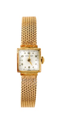 Lot 329 - ETERNA: LADY'S GOLD BRACELET WATCH, 1950s