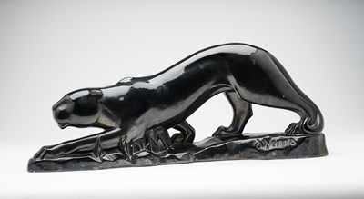 Lot 533 - DAVID D’YERNA (FRENCH 20TH CENTURY): CROUCHING PANTHER