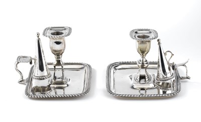 Lot 54 - A WILLIAM IV SILVER CHAMBERSTICK