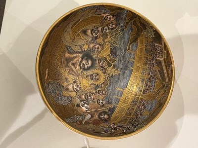 Lot 74 - A JAPANESE SATSUMA BOWL, MEIJI PERIOD (1868-1912)