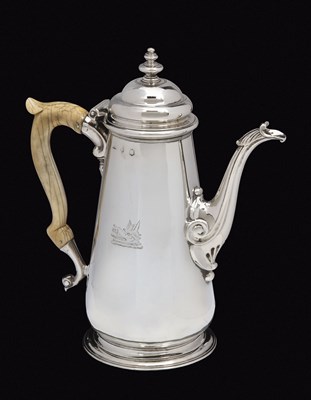 Lot 59 - A GEORGE II SILVER COFFEE POT