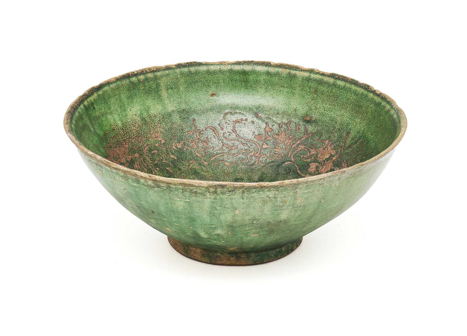 Lot 50 - A RARE CHINESE GREEN-GLAZED BOWL, LIAO DYNASTY (907-1124)