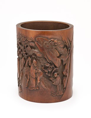 Lot 74 - A CHINESE BAMBOO BRUSHPOT, QING DYNASTY, 19TH CENTURY