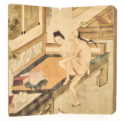 Lot 95 - CHINESE SCHOOL, AN EROTIC CONCERTINA BOOK, QING DYNASTY, 19TH CENTURY