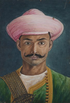 Lot 275 - A PORTRAIT OF A MARATHA, INDIA, CIRCA 1900