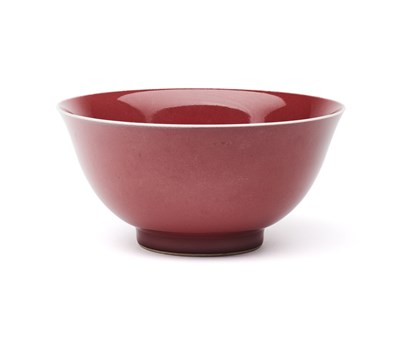 Lot 47 - A CHINESE COPPER-RED BOWL, QIANLONG SEAL MARK AND POSSIBLY OF THE PERIOD (1736-95)