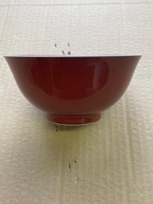 Lot 59 - A CHINESE COPPER-RED BOWL, QIANLONG SEAL MARK AND POSSIBLY OF THE PERIOD (1736-95)