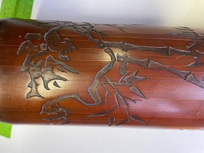 Lot 67 - A CHINESE CARVED BAMBOO BOX AND COVER, QING DYNASTY, 19TH CENTURY