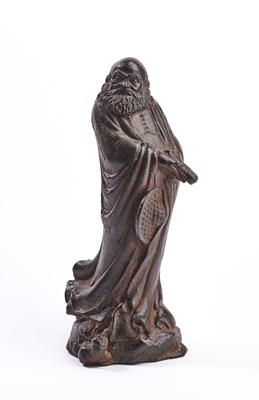 Lot 28 - A CHINESE CAST-IRON FIGURE OF DAMO, 19TH CENTURY