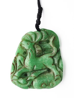 Lot 78 - A CHINESE JADEITE PENDANT