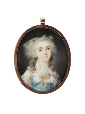 Lot 374 - A PORTRAIT MINIATURE OF A LADY, BY JOSEFINA MESAS (SPANISH 1776-1853) DATED 1830