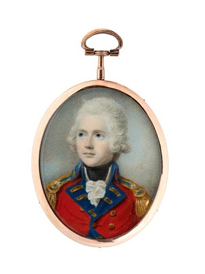 Lot 367 - A PORTRAIT MINIATURE OF AN OFFICER ATTRIBUTED TO CHARLES ROBERTSON (IRISH CIRCA 1760-1821), CIRCA 1785