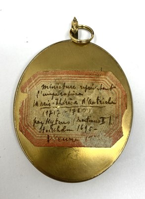 Lot 44 - A PORTRAIT MINIATURE OF A GENTLEMAN, POSSIBLY THE HOLY ROMAN EMPEROR FRANCIS I