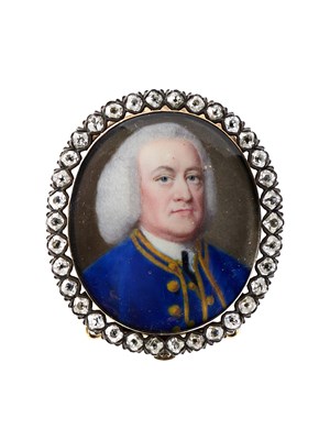 Lot 347 - A PORTRAIT MINIATURE OF A GENTLEMAN BY WILLIAM PREWETT (FL. 1735-1750), CIRCA 1740