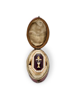 Lot 450 - GEORGIAN GOLD AND ENAMEL MOURNING RING, CIRCA 1789