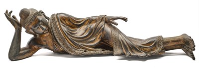 Lot 166 - A RECLINING FIGURE OF BUDDHA, BURMA (NOW MYANMAR), 19TH CENTURY
