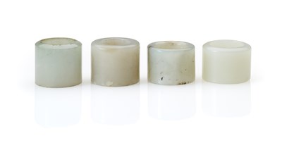 Lot 84 - THREE CHINESE JADE ARCHERS RINGS, QING DYNASTY, 19TH CENTURY