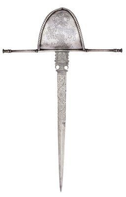 Lot 97 - A SPANISH LEFT-HAND DAGGER, LATE 17TH/EARLY 18TH CENTURY