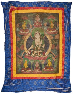 Lot 412 - A THANG-KA DEPICTING WHITE TARA, TIBET, 19TH CENTURY