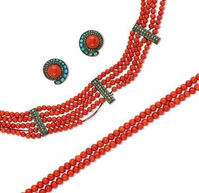 Lot 374 - COLLECTION OF CORAL JEWELLERY, LATE 19TH EARLY 20TH CENTURY