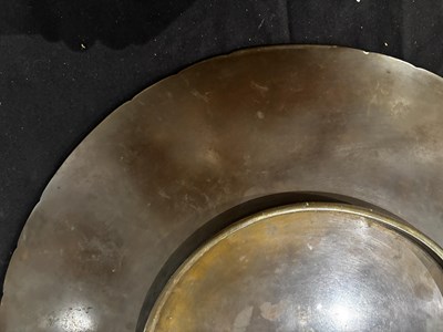 Lot 72 - A LARGE JAPANESE INLAID BRONZE DISH, MEIJI PERIOD (1868-1912)