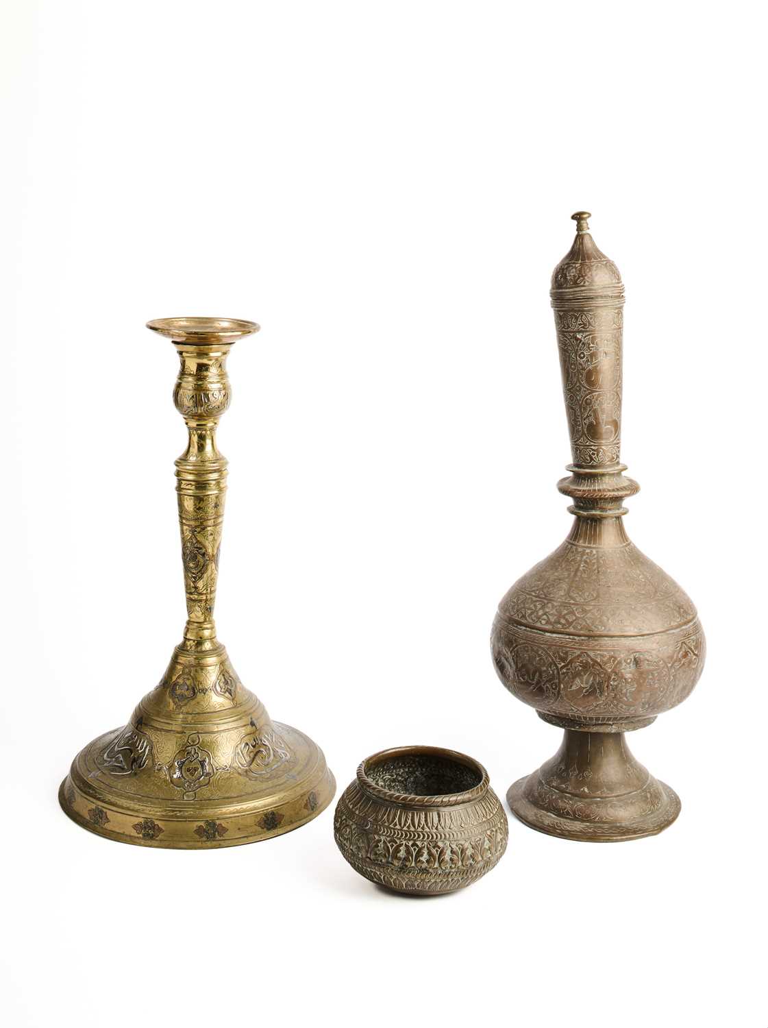 Lot 376 - THREE ITEMS OF METALWORK