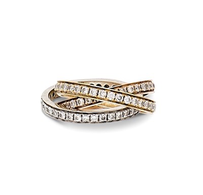 Lot 395 - DIAMOND TRINITY BAND RING