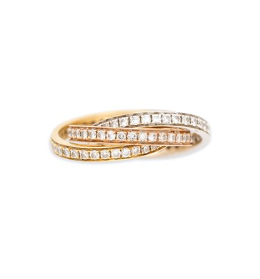 Lot 84 - DIAMOND TRINITY BAND RING
