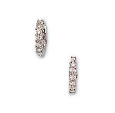 Lot 417 - ROBERTO COIN: PAIR OF DIAMOND EARRINGS