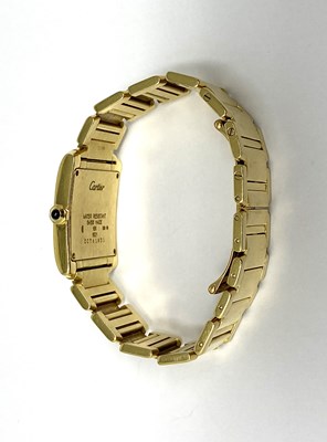 Lot 324 - CARTIER, TANK FRANCAISE, REF.1821: GOLD MID SIZE BRACELET WATCH, SWISS, CIRCA 2000