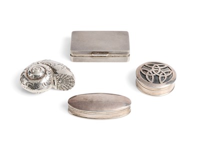 Lot 663 - FOUR SILVER PILL BOXES, MODERN