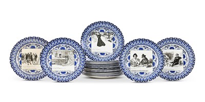Lot 60 - A SET OF EIGHTEEN ROYAL DOULTON 'GIBSON GIRL' SERIESWARE PLATES, CIRCA 1902-15