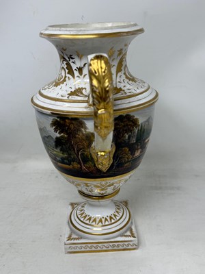 Lot 31 - A BLOOR DERBY TOPOGRAPHICAL THREE-PIECE GARNITURE, SECOND QUARTER 19TH CENTURY