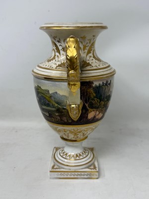 Lot 31 - A BLOOR DERBY TOPOGRAPHICAL THREE-PIECE GARNITURE, SECOND QUARTER 19TH CENTURY